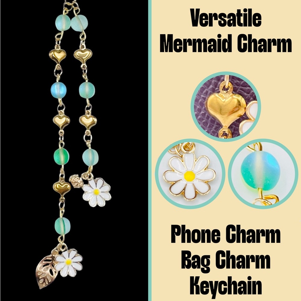 Mermaid Glass Beads - Bag Charm, Phone Charm, Keychain, etc.